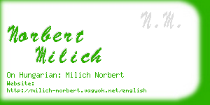 norbert milich business card